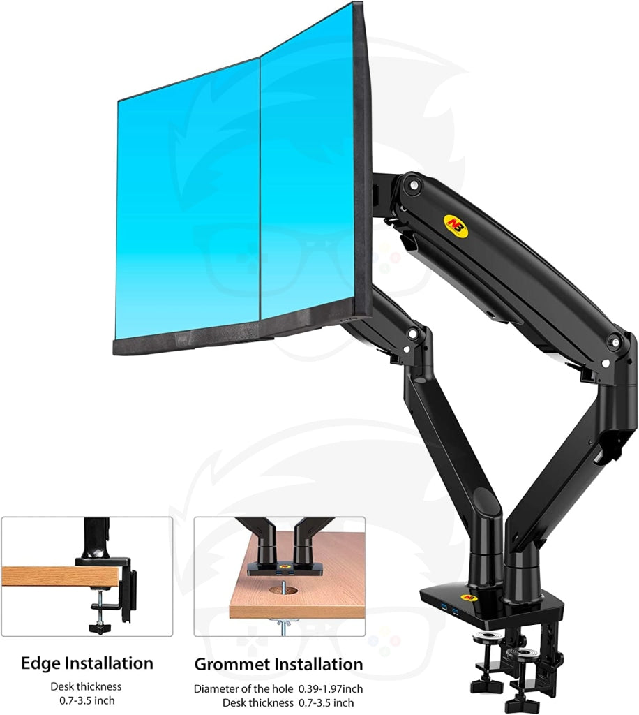 NB North Bayou F195A Dual Monitor Desk Mount Stand  Monitor Arm for Two Screens
