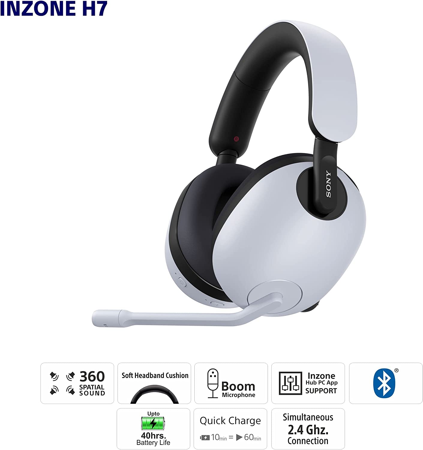 Sony-INZONE H7 Wireless Gaming Headset For PC and PlayStation 5