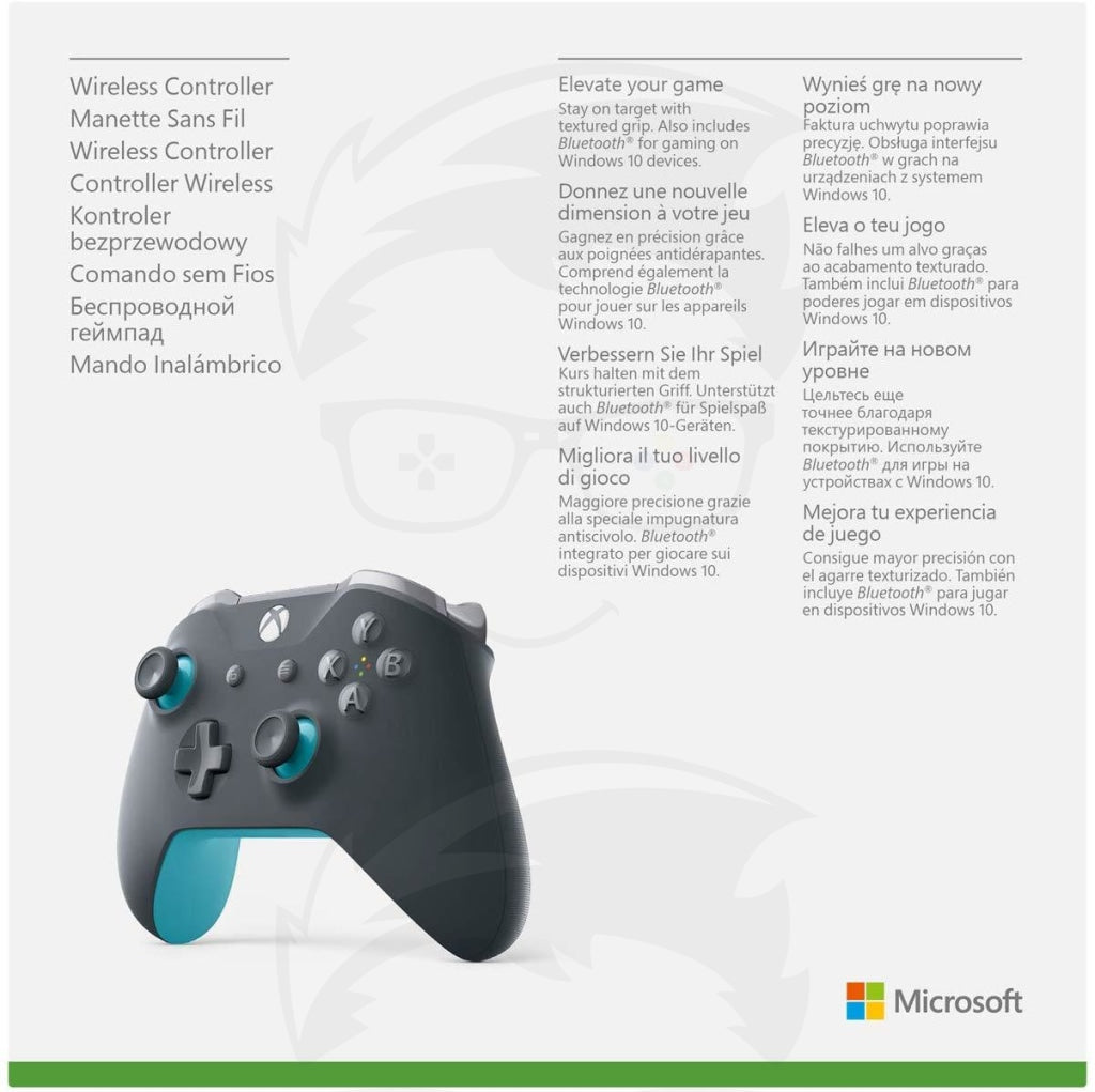 Microsoft Official Xbox Grey And Blue Wireless Controller - One