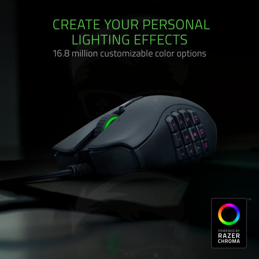 Razer Naga X Ergonomic MMO Gaming Mouse - Black