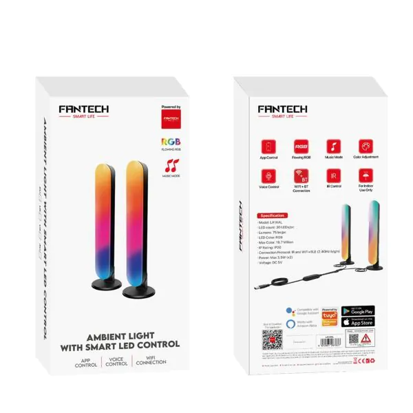 FANTECH Smart Life Lampu Flowing Light Bar WiFi RGB