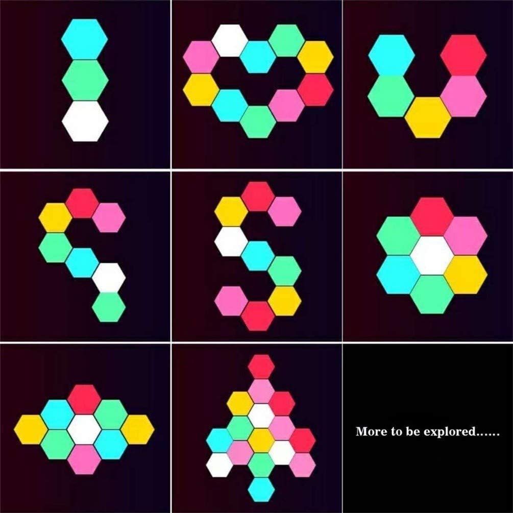 Hexagon Wall Light Multicolored 6 Pieces