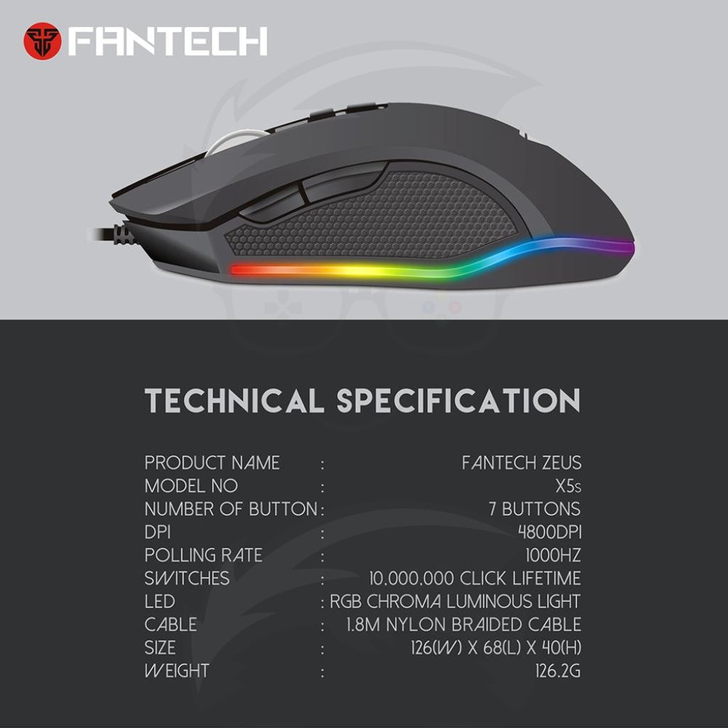 Fantech X5S Zeus Macro Pro Gaming Mouse