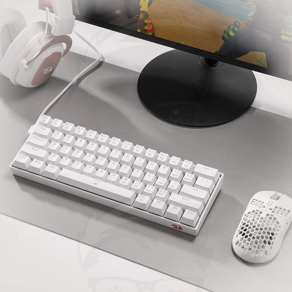 Redragon K630 Dragonborn 60% Wired RGB Gaming Keyboard - Black\White