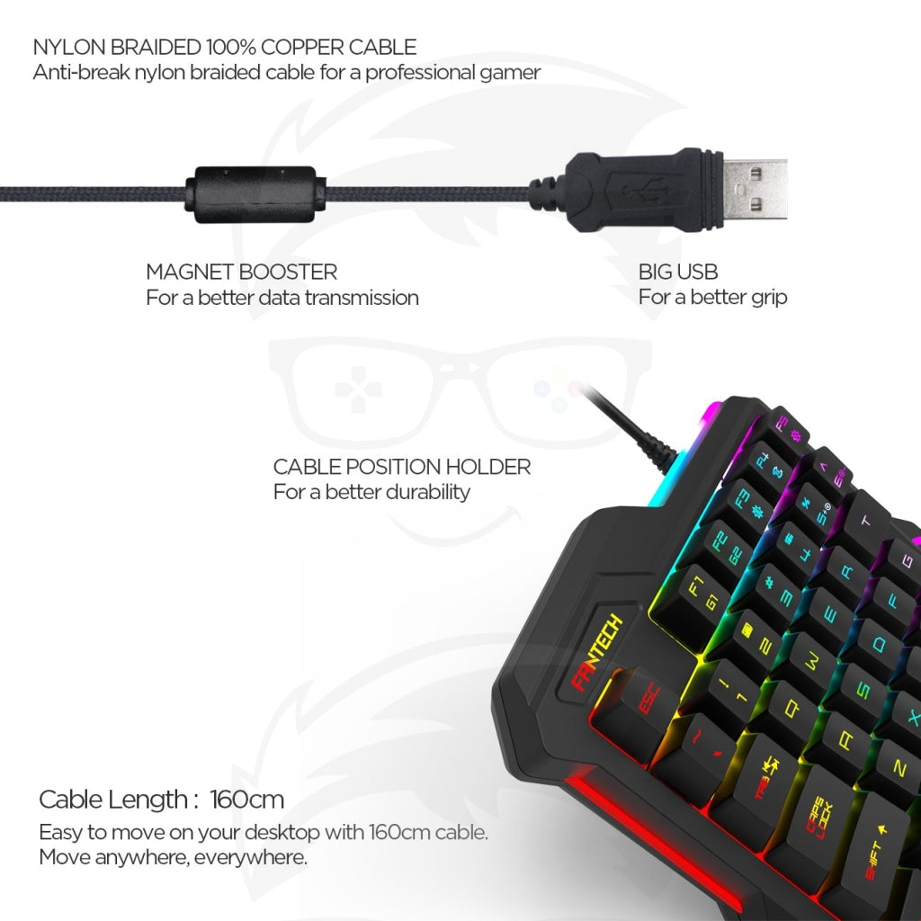 Fantech K512 Archer One-Handed Rgb Gaming Keyboard