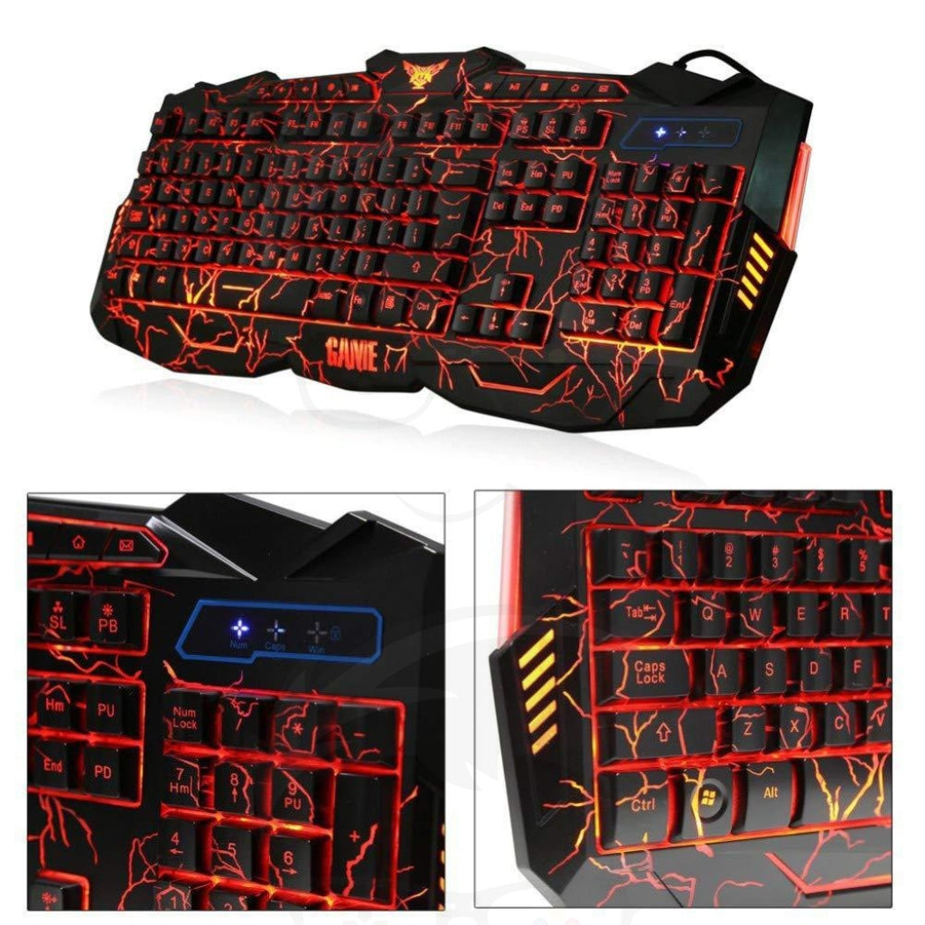 V100 Gaming Keyboard 104 Keys Mechanical Computer Usb Wired Led Real Rgb Blue Switch Backlit