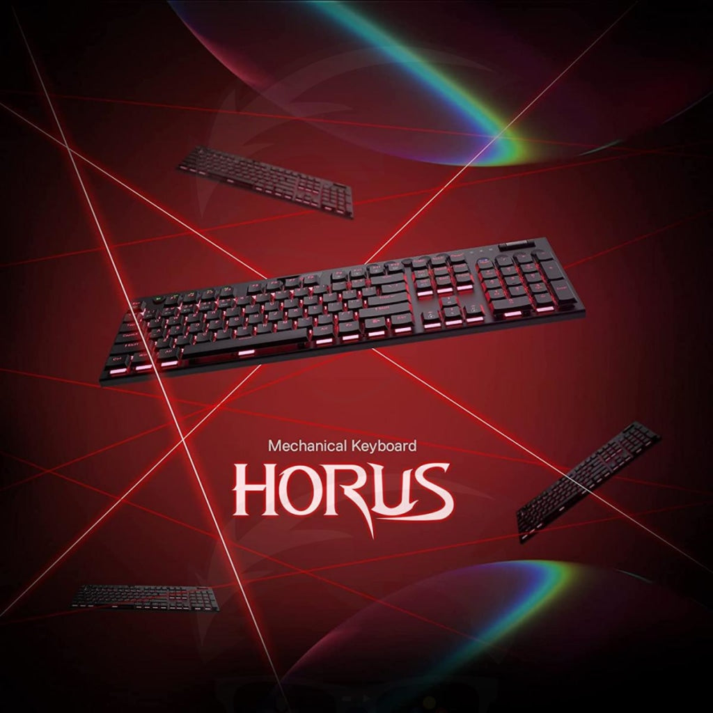 Redragon K619 Horus RGB Wires Mechanical Keyboard Red Switch - Black