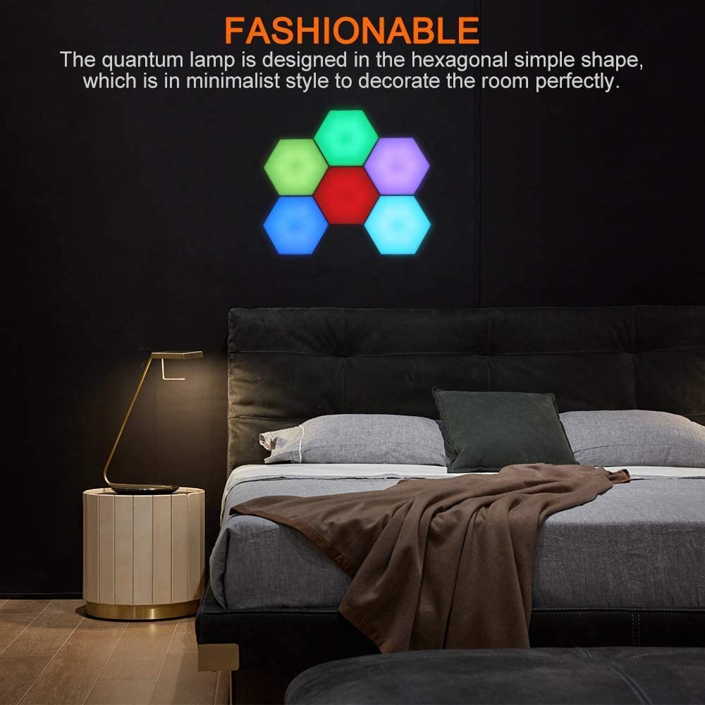 Hexagon Wall Light Multicolored 6 Pieces