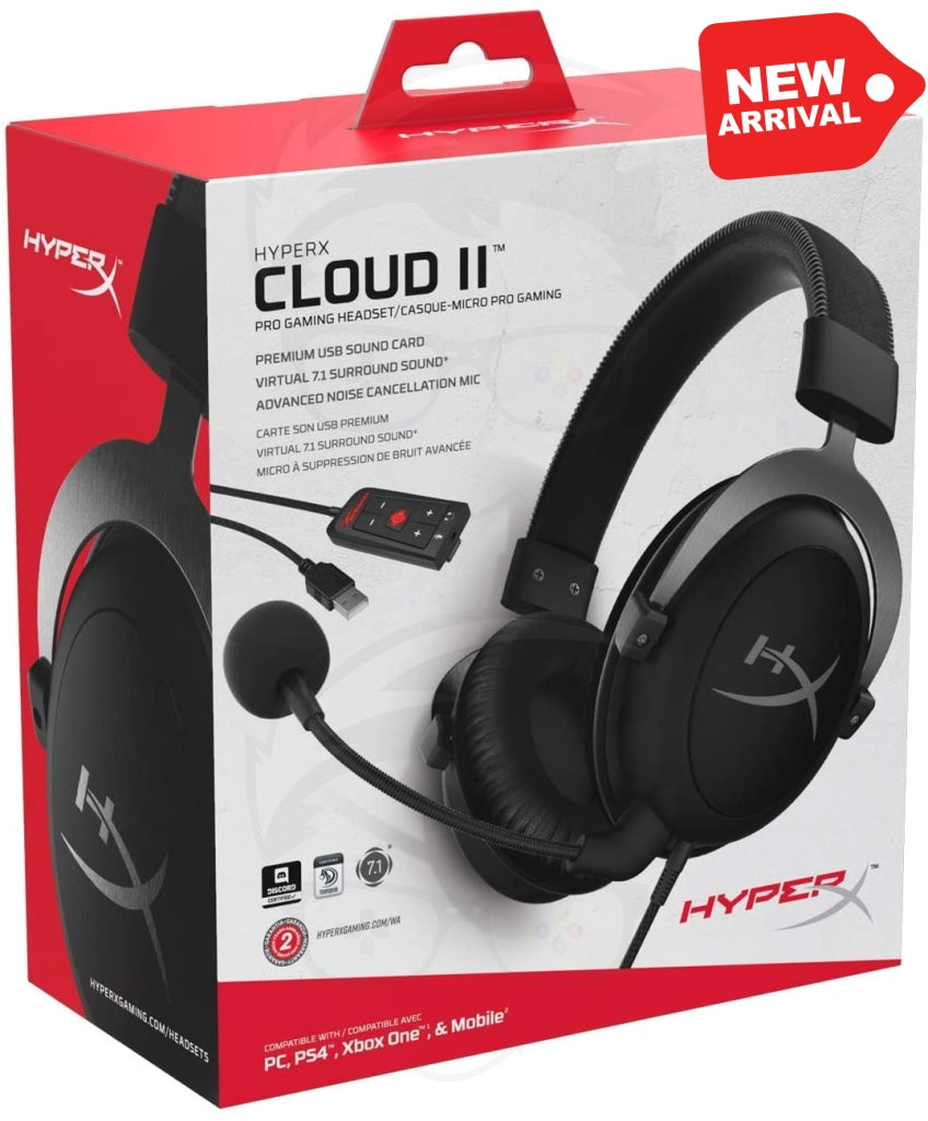 HyperX Cloud II - Gaming Headset, 7.1 PC, PS5, PS4, Xbox Series X|S, Xbox One – Gun Metal