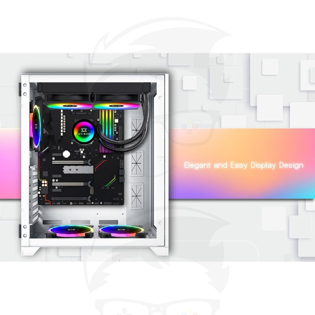 Xigmatek Aquarius S RGB Front & Left Tempered Glass - GAMING CASE 3 FAN WHITE